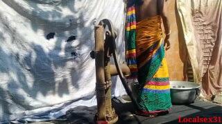 Desi Aunty Fucked HArd In Bathroom in Outdoor By Nephew Video