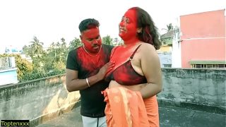 Desi village aunty outdoor xxx fucking Indian village porn Video