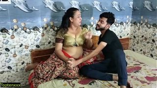horny indian Bhabhi versus huge cock young Indian boy First amateur sex