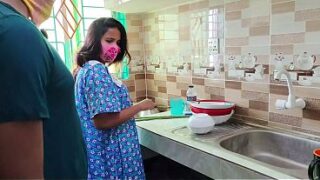Indian Mumbai Maid With Ownewr Standing STyle Fucked Pussy In The Kitchen Video